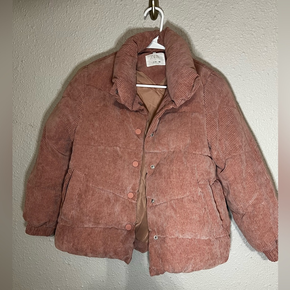 Zara Girls Puffer Jacket. Dusty Rose. Size 11-12 yrs old.